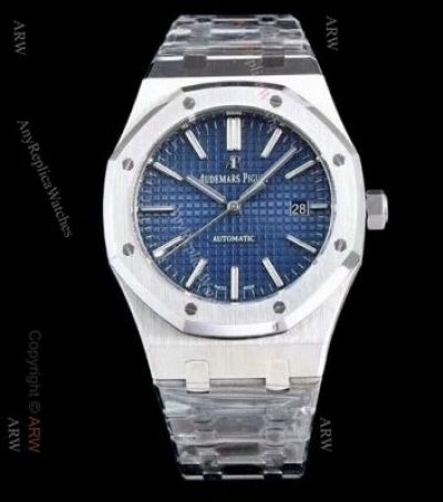 Replica Audemars Piguet Royal Oak Stainless steel Blue Dial Watch 3120 Movement